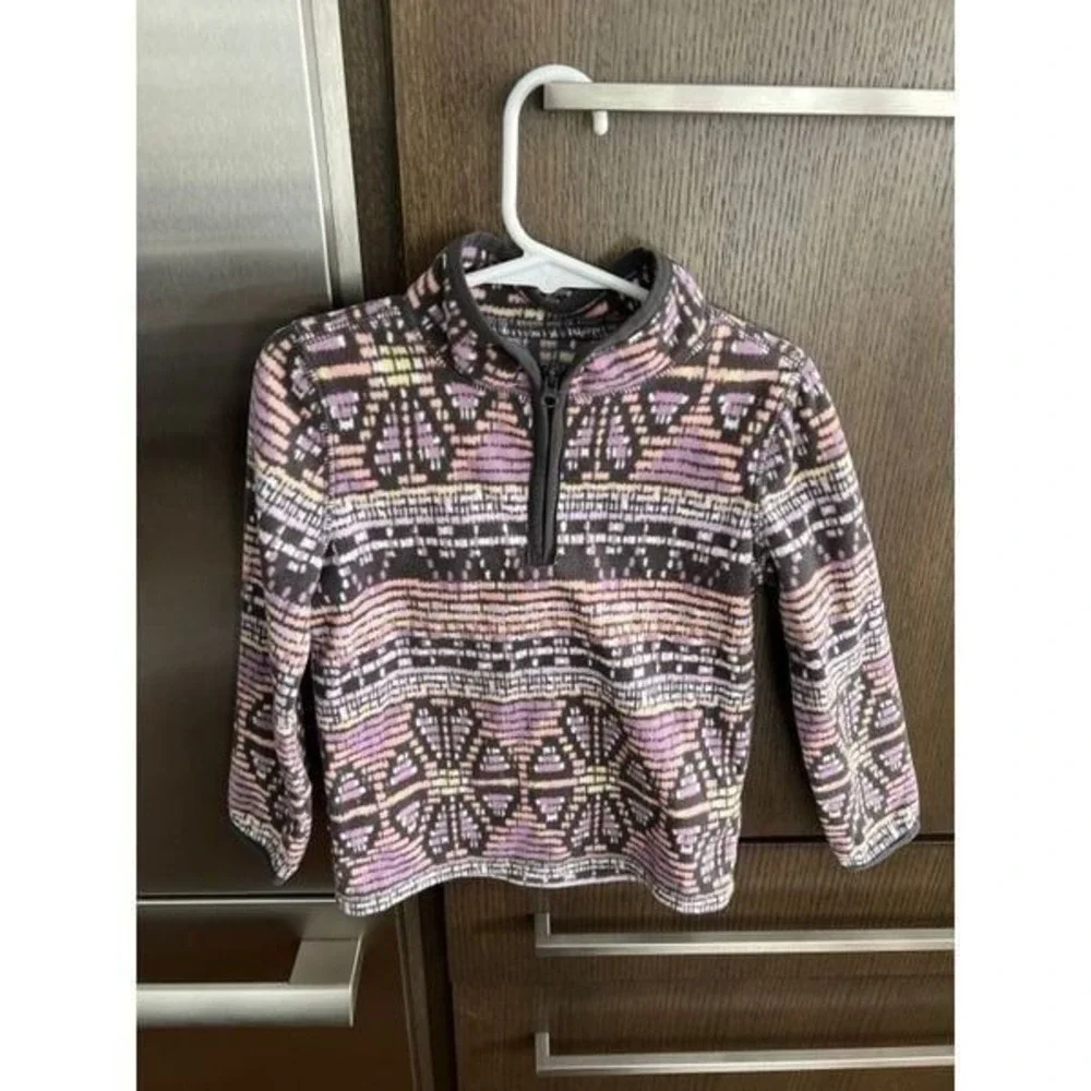 oshkosh girl fleece‎ pink brown pullover 4T
